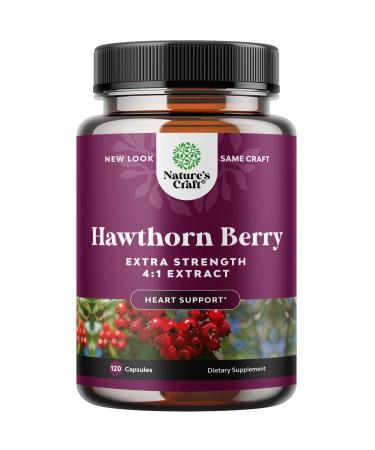 Extra Strength Hawthorn Berry Capsules - 1330mg 4:1 Hawthorn Extract Heart Health Supplement for High Pressure and Cholesterol - Non-GMO Hawthorn Berry Extract Polyphenol Supplement for Men and Women