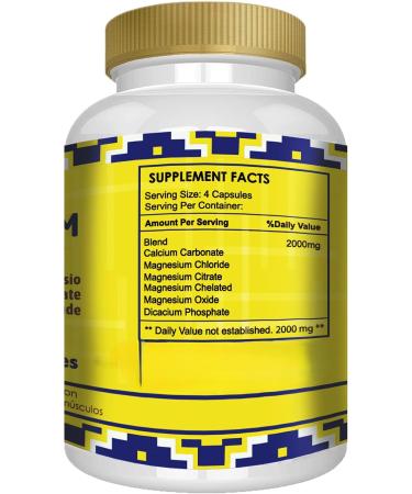 Magnesium Chloride (cloruro de magnesio) 140 Capsules - High Absorption Magnesium Citrate chelated and Oxide High Potency Mg Non-GMO - Buy Online on GoSupps.com