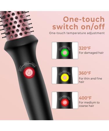 Buy 1.25" Ceramic Tourmaline Ionic Curling Brush - Travel-Friendly Heated Round Brush for Curly Hair | LCD Display | International Shipping - Buy Online on GoSupps.com