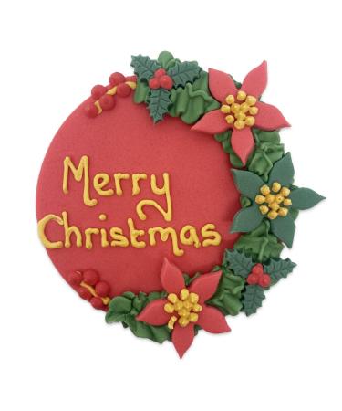 Anniversary House Festive Folliage Plaque Cake Topper Christmas Cake Decorations Edible Cake Decorations Handcrafted Cake Toppers Edible Fondant SFX360