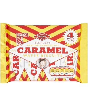 Caramel Wafer Bundle With Tunnocks Real Milk Chocolate Caramel Wafer Biscuits 4x30g Packs (4 Pack) - Buy Online on GoSupps.com