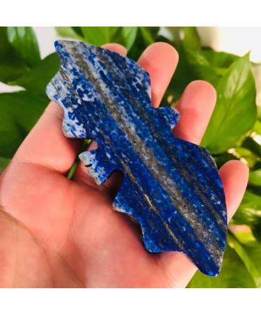 1PC Natural Blue Lapis Lazuli Quartz Stone Carvings Bat Crystal Animal Sculpture for Reiki Natural Luster - Buy Online on GoSupps.com