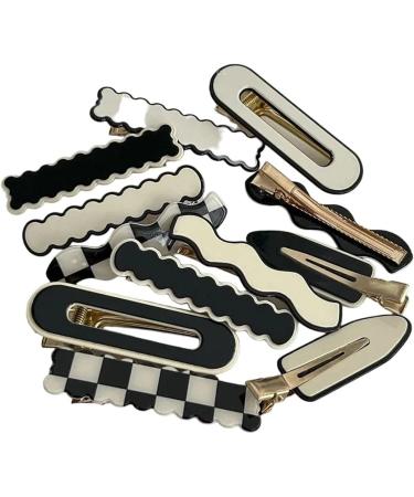 New 2025 Women Elegant Black White Checkerboard Geometric Hairpins Sweet Side Hair Clips Barrettes Fashion Hair Accessories Jewelry Fashion Accessories Creative Gift - Buy Online on GoSupps.com