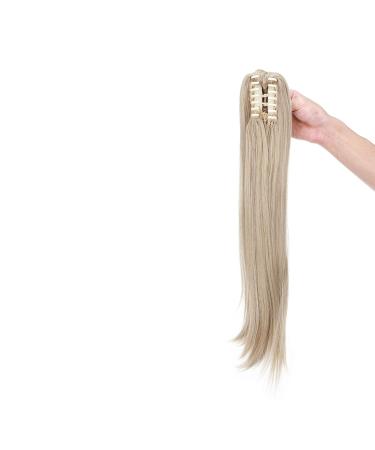 55 cm Curly Clip-In Ponytail Extensions | Wavy Synthetic Hair for Women Ash Blonde Mix & Bleach Blonde - Buy Online on GoSupps.com