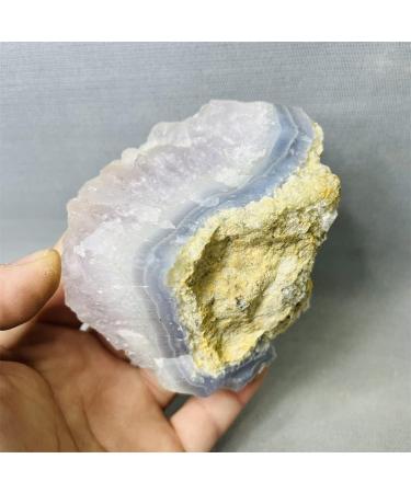 Crystal Rough Natural Gemstone Blue Lace Agate Amethyst Crystal Cluster Blue Chalcedony Specimen Reiki Rock Crystal with Stone - (Color: Weight 575g 110mm) - Buy Online on GoSupps.com