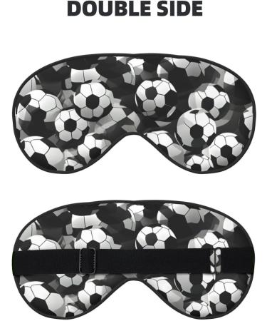 Black & White Soccer Ball Eye Mask | Soft Imitation Silk Adjustable Night Blindfold 4x7.9 in - Perfect for Sleep & Travel - Buy Online on GoSupps.com