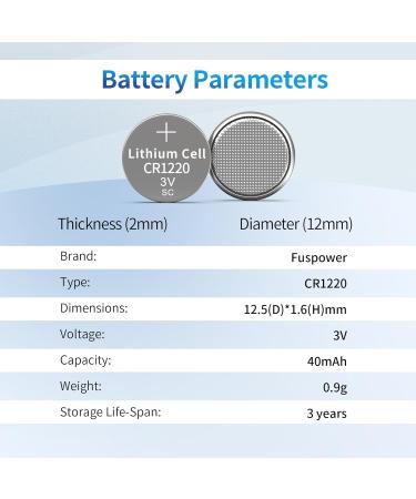 CR1220 3V Lithium Battery ECR1220 DL1220 5012LC 1220 3V Lithium Coin Cell Batteries for Watch 25pcs - Buy Online on GoSupps.com