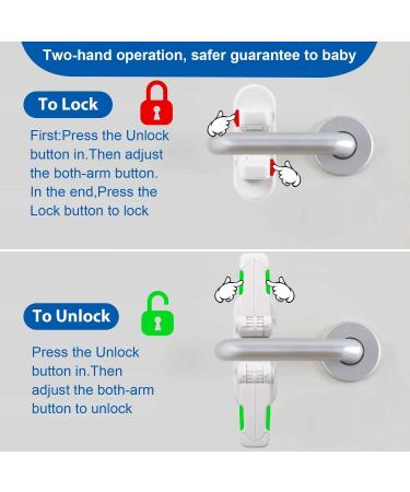 Improved Childproof Door Lever Lock (2 Pack) Tinabless Prevents Toddlers From Opening Doors Durable ABS with 3M Adhesive Backing Simple Install No Tools Needed (White 2) White Door Lever Locks - Buy Online on GoSupps.com