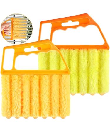 Daiilg 4Pcs Handheld Blind Cleaner Shutter Curtain Brush Dust Remover for Air Conditioning/Car Vent/Fan/Shutters-Orange&Yellow - Buy Online on GoSupps.com