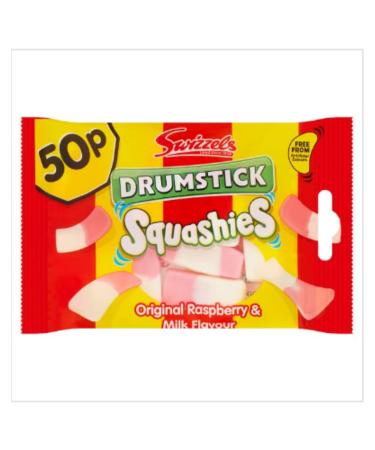 Swizzels Drumstick Squashies Original Raspberry & Milk Flavour x Case of 24 Drumstick Raspberry Milk 24