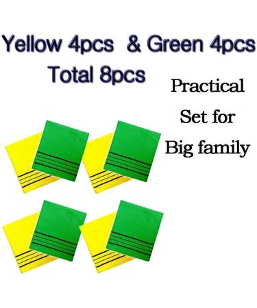 Buy Korean Style Bath Towels - 8PC Set (4 Yellow & 4 Green) with Real Peeling Glove & Body Washcloth | Perfect for Refreshing Showers - International Shipping Available - Buy Online on GoSupps.com