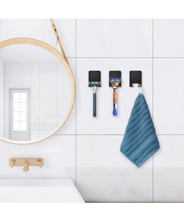 Shop Leryati Stainless Steel Razor Bracket Shower Set - 3-Pack Black Self-Adhesive Holders for Bathroom & Kitchen - No Drilling Required - Buy Online on GoSupps.com