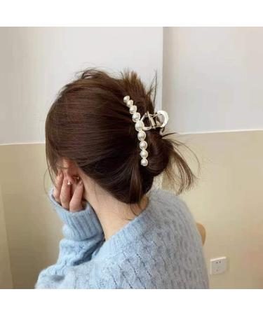 Hair Claw Clips Combination Pack Strong Hold Styling Vintage Metal Rhinestone Imitation Pearl Large Size Hair Clasps Accessories for Women - Buy Online on GoSupps.com