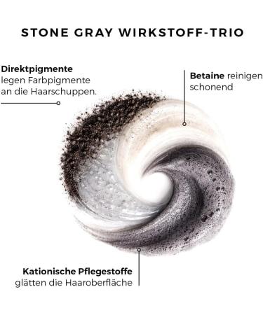 Piubella Stone Grey Shampooing teint anti-cruaut - Assombrissement progressif des cheveux - Mousse matifiante pour cheveux blancs et gris - 200 ml - Buy Online on GoSupps.com