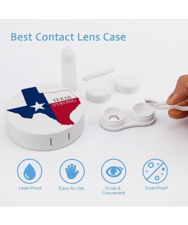 Texas Strong Round Case For Contact Lens Kit Storage Box with Mirror Printed - Buy Online on GoSupps.com
