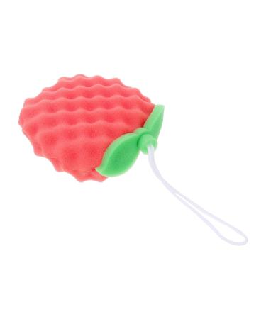 ARTIBETTER Shower Loufah Sponge Kids Bath Sponge Exfoliating Body Scrubber Strawberry Shaped Shower Bath Sponge Bath Loofah Sponge for Bathroom Body Wash (Red) Cleaning Sponge 17X14X4.5CM 1.0