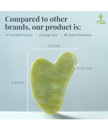 STARR-GIA Certified 100% Xiuyan Jade Gua Sha Massage Tool | Facial Massager for Puffiness | Promotes Blood Flow | Face Sculpting and Trigger Point Acupuncture - Buy Online on GoSupps.com