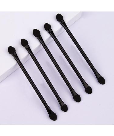 TEONEI Double Sided Eyeshadow Brushes & Foundation Sponge - 50Pcs Makeup Brush Set (Black) for Professional Application - Buy Online on GoSupps.com