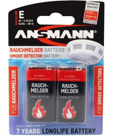 Ansmann 9V Alkaline Battery for Smoke Detectors - 2-Pack (1515-0006) | Reliable International Shipping - Buy Online on GoSupps.com