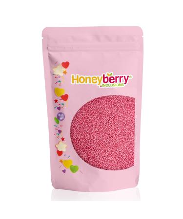 HONEYBERRY INCLUSIONS Pink Nonpareils Sprinkles 200g - Natural Bright Hundreds & Thousands Sprinkles for Baking Cupcake and Cake Decorations Ice Cream and Dessert Decorating Toppers