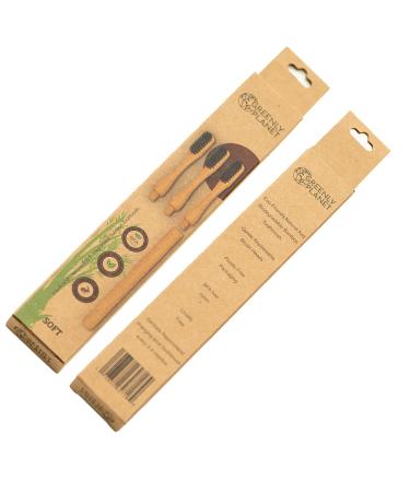 greenlyplanet Bamboo Toothbrush Handle with 3 Replaceable Heads - BPA Free & Cruelty-Free Soft Bristles - Eco-Friendly Removable Toothbrush Set - Biodegradable & Compostable Wooden Toothbrushes