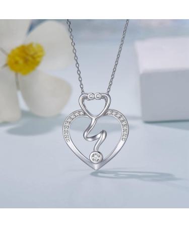 Shop 925 Sterling Silver Stethoscope Necklace - Perfect Nurse Gifts & Jewelry for Women - Buy Online on GoSupps.com