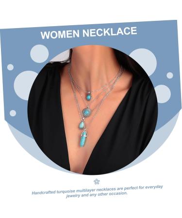 HOOTNEE 1 Set Layered Necklace Girl Accessories Turquoise Necklace for Girls Women Girl Necklace Grace Miss - Buy Online on GoSupps.com
