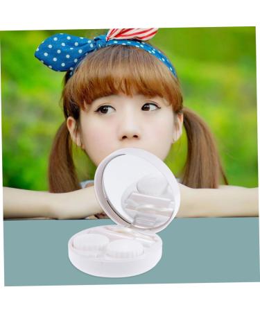 Buy SOLUSTRE 1pc White Contact Lens Case with Mirror - Perfect for Travel & Eye Care - Buy Online on GoSupps.com