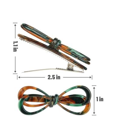 3Pcs Cobahom Duckbill Hair Clips Set - 2.5 inch Hollow Bow Hairpin in Yellow-Brown, Beige, and Red-Green - Fashion Hair Clips for Women Girls - Buy Online on GoSupps.com