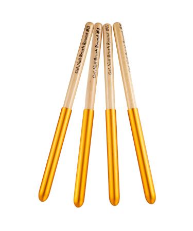 Nail Brush Set - 4-Piece Professional Gel Brush with Lid for Nail Art UV Gel Acrylic & Eyeliner - International Shipping Available - Buy Online on GoSupps.com