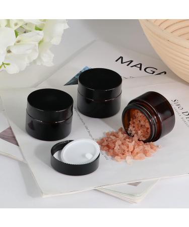 Yishik 6 Pack 30ml Amber Glass Round Jars with Black Lids 1 oz Empty Cosmetic Jars Face Cream Storage Containers for Powder Lotion Beauty Products Travel Favors Amber-1oz - Buy Online on GoSupps.com
