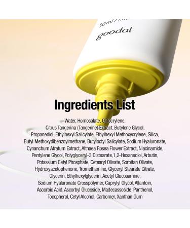 Goodal Green Tangerine Vita-C Dark Spot UV Defense Sunscreen SPF 50 Daily Skin Care Korean Sunscreen for Face Broad spectrum No White Cast (1.69 fl oz / 50ml) - Buy Online on GoSupps.com