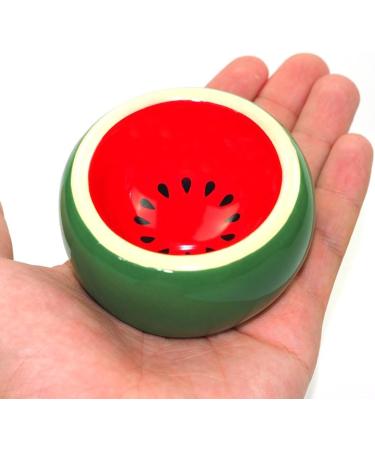 OMEM Hamster Food Bowl Ceramic Prevent being Tipped over Small Animal Water Dish for Guinea Pig Rodent Gerbil Cavy Hedgehog Feeding Bowl (Watermelon) - Buy Online on GoSupps.com