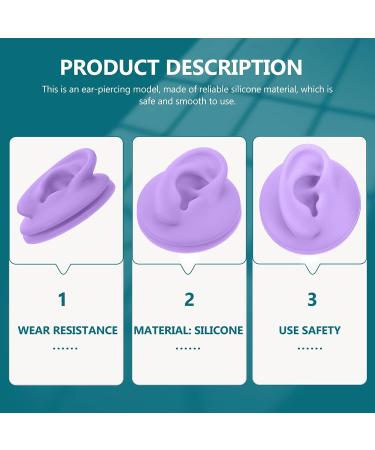 ARTIBETTER 2 Pcs Silicone Ear Models for Jewelry Display & Teaching - Purple - Buy Online on GoSupps.com