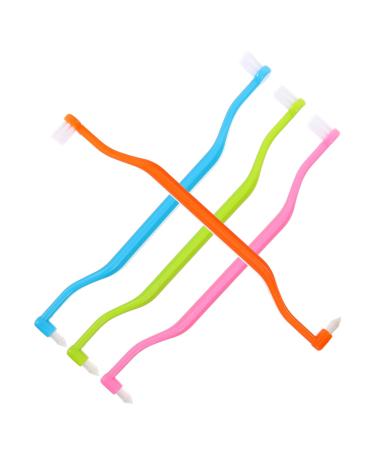 Homsfou 4 pieces double-headed toothbrush. Building-resistant toothbrushes travel room brushes interpace toothbrushes toothbrushes with chemicals conical plastic travel
