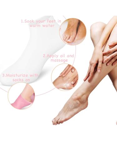 Xumann 3 Pairs Thickened Silicone Socks for Women Foot Spa Moisturising Socks for Cracked Feet Pedicure Silicone Socks for Repairing Dry Feet Heel - Buy Online on GoSupps.com