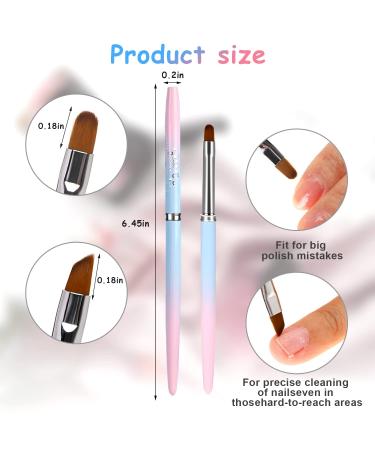 Sliverdew Nail Art Clean Up Brush Set - 2Pcs Round&Angled Professional Brushes for Nail Art Design and Fingernail Cleaning - Buy Online on GoSupps.com