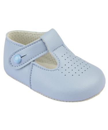 Baypods Baby Boys Traditional T bar pram Shoes Early Days 0-3 Months Sky Blue