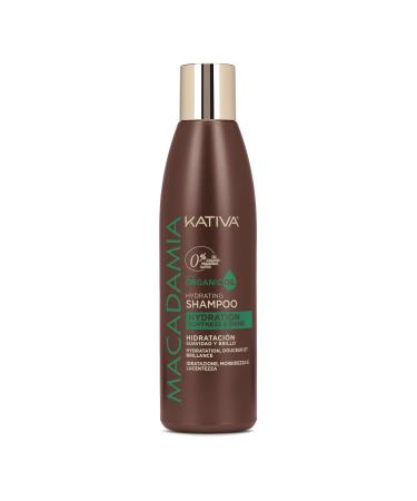 KATIVA Macadamia Hydrating Shampoo (8.45 Fl Oz), Moisturizes and Strengthens Hair with Organic Macadamia Oil, for Dehydrated, Dry Hair, Sulfate Free, Gluten Free, Paraben Free, Salt Free