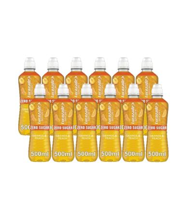 Lucozade Sport Zero Sugar Orange & Peach 12 x 500ml (Orange & Peach) Orange 500 ml (Pack of 12)