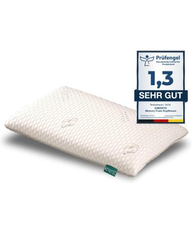 KNERST belly sleeper pillow - ergonomic pillow for ultimate comfort - neck support pillow - memory foam pillow - sleeping pillow - flat pillow for belly sleeper height 6cm