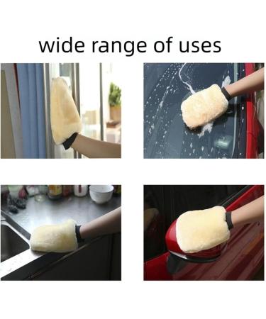 Micro Thick Multi Fiber Single Sided Gloves Lambswool Wash Gloves Car Household Cleaning Gloves Beige - Buy Online on GoSupps.com