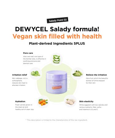 DEWYCEL SALADY PAD - 70 Soothing & Moisturizing Facial Exfoliant Pads | Plant-Based Formula with PHA & AHA | EWG Verified | Animal Testing Free - Buy Online on GoSupps.com