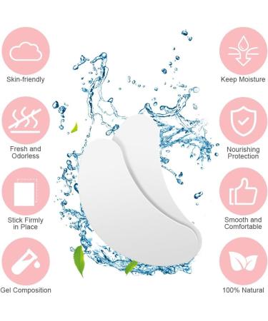 50 Pairs URAQT Eye Gel Pads: Lint Free Eyelash Extension Patches with 10 Brushes - Premium Pink Eyelash Pads for Pro Salon and Individual Use - Buy Online on GoSupps.com