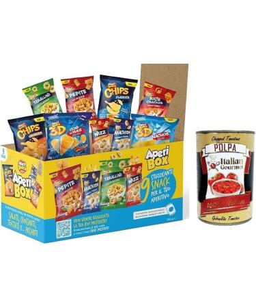  Italian Gourmet E.R. APERIBOX 9 Pack of 6 Boxes of Chips and Savoury Snacks 263g Gift Idea 2023 + Italian Gourmet Polpa 400g - Buy Online on GoSupps.com