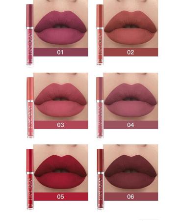 6 Color Matte Liquid Lipstick Set Velvety Lip Gloss Set Long Lasting Waterproof Moisturizing Matte Liquid Lip Gloss Lip Makeup Gift Box - Buy Online on GoSupps.com