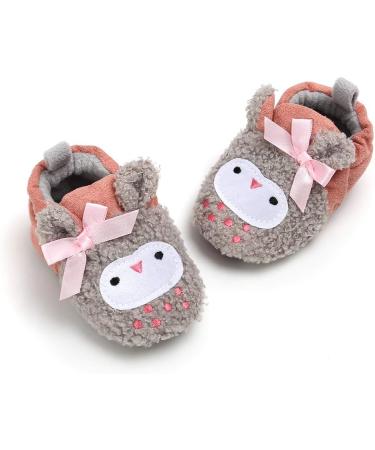 LACOFIA Baby Boys Girls Anti-Slip Soft Sole Booties 12-18 Months - Pink Owl - Buy Online on GoSupps.com