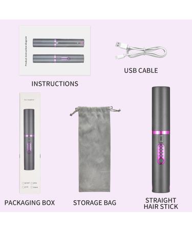 OBEST Cordless Hair Straighteners Curler 2 in 1 Mini Portable Travel Wireless Flat Iron Fast Heat Up Anti-Scald 3-Level Straightener for Swift Smooth and Glossy Hair Type-C Rechargeable (Grey) Gray - Buy Online on GoSupps.com