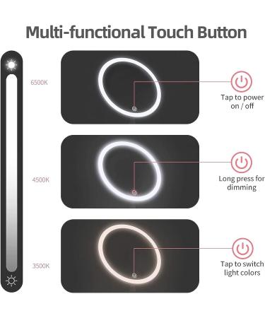 Large Tall Round Lighted Makeup Mirror with 58 LED Lights - 3-Color Dimmable, Cordless, Rechargeable, 5X Magnifying Mirror - Buy Online on GoSupps.com