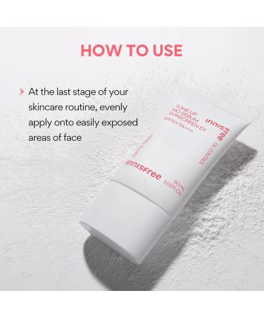INNISFREE Tone Up No Sebum Sunscreen EX SPF50+ PA++++ 60ml - Lightweight Long-Lasting UV Protection | Shop Internationally - Buy Online on GoSupps.com